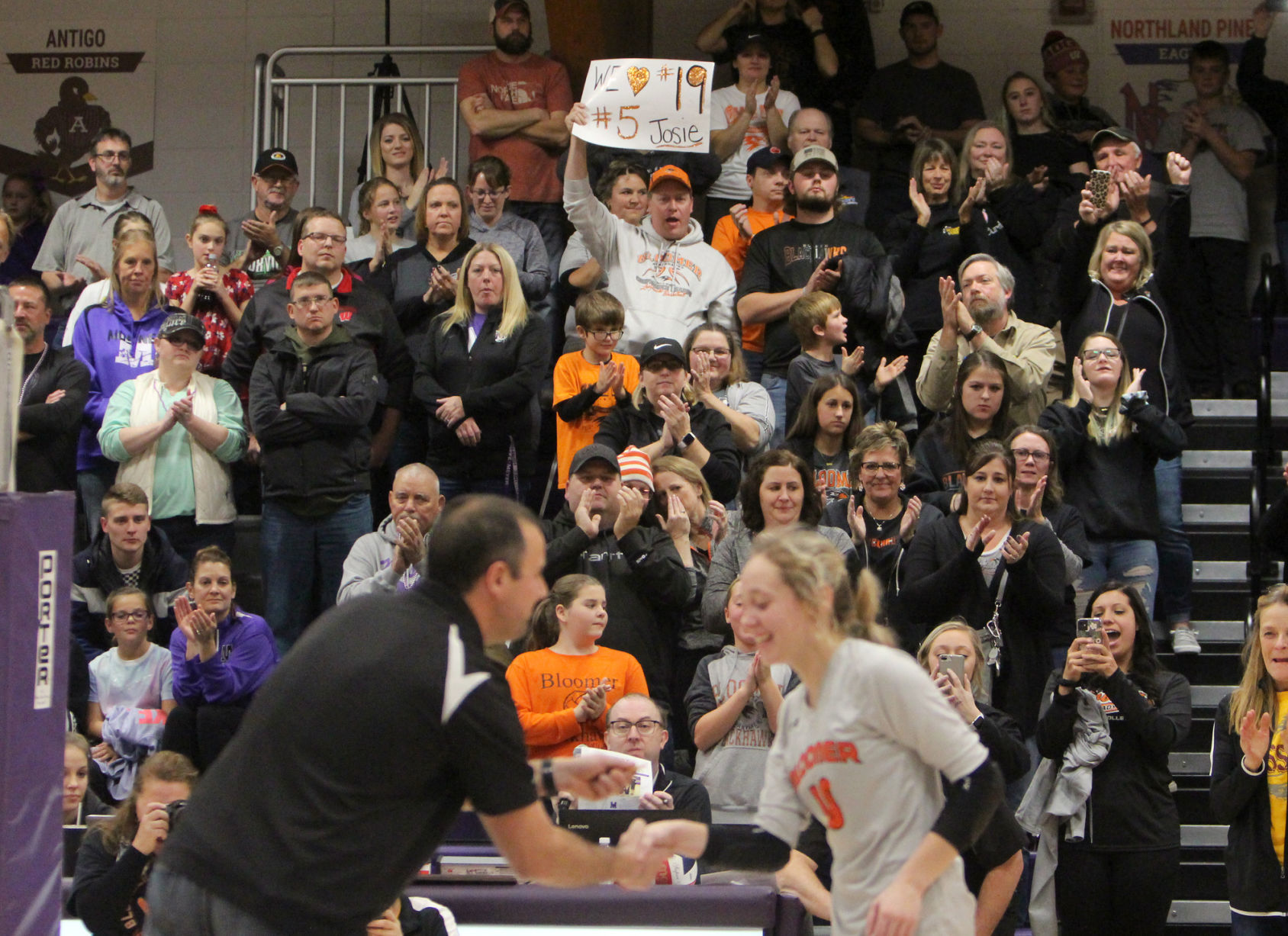 Bloomer volleyball at Mosinee 11-2-19